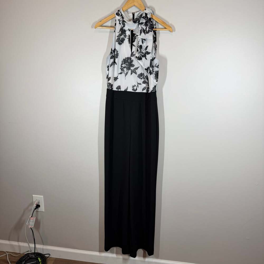 White House Black Market Floral Wide Leg Jumpsuit Women’s Size 4